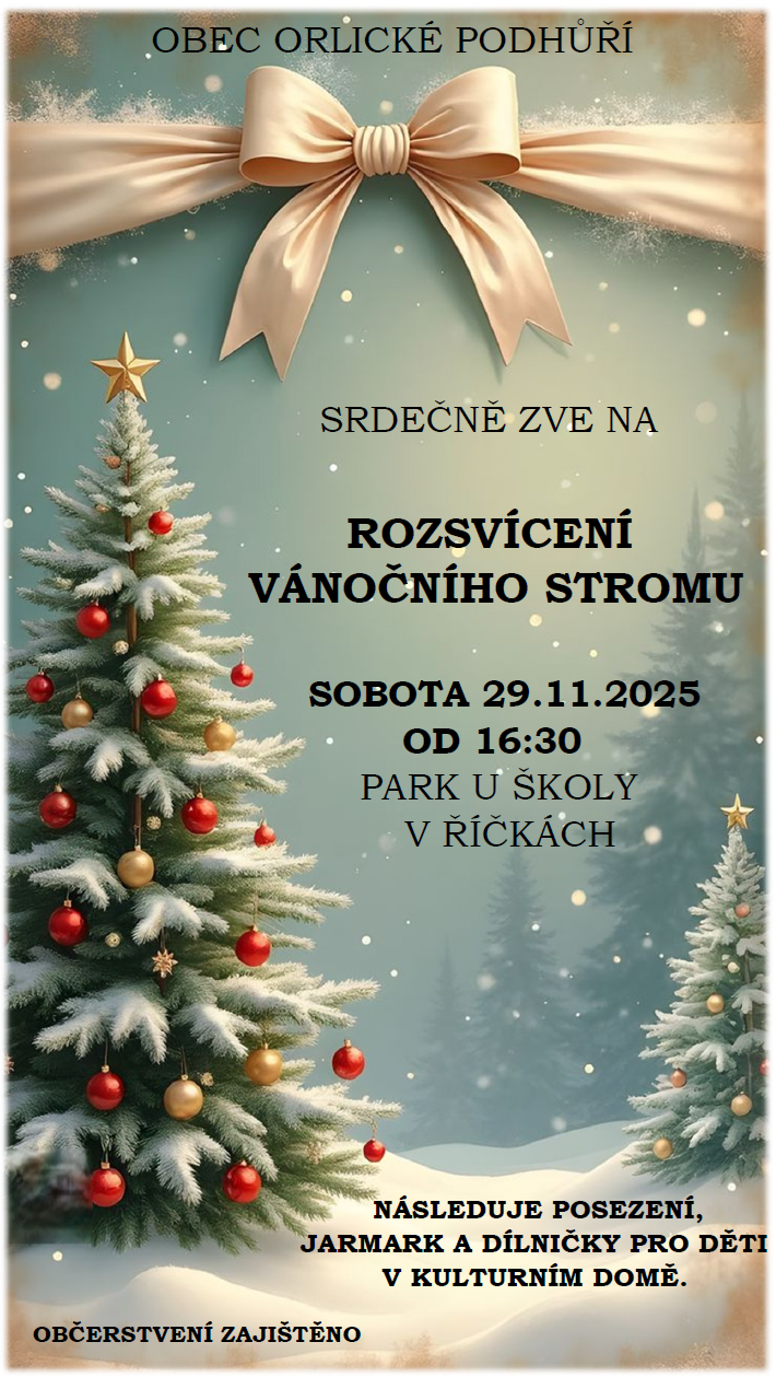 rozsvícení vánočního stromu v říčkách 2025