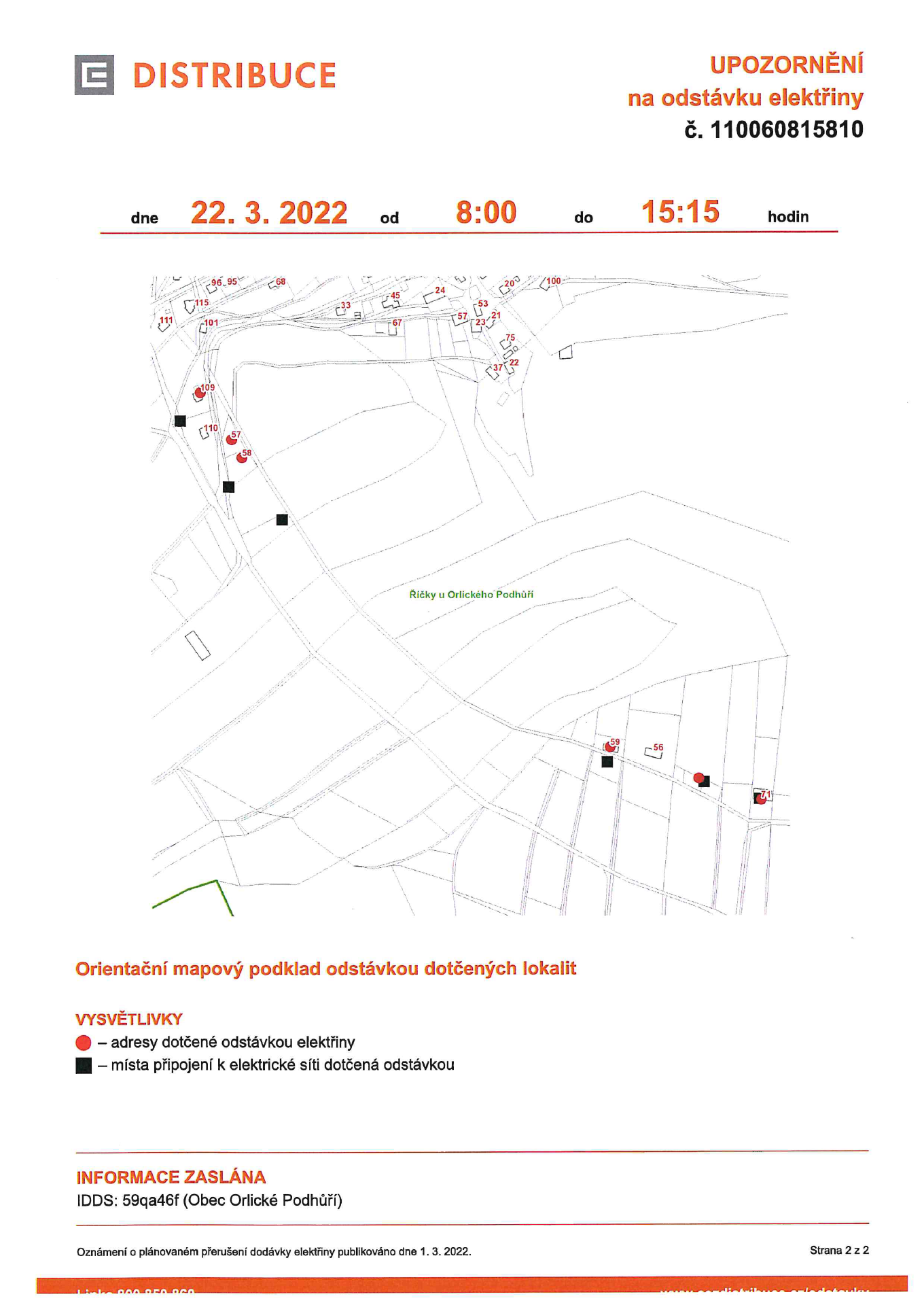 ČEZ odstávka 22.3.2022 2