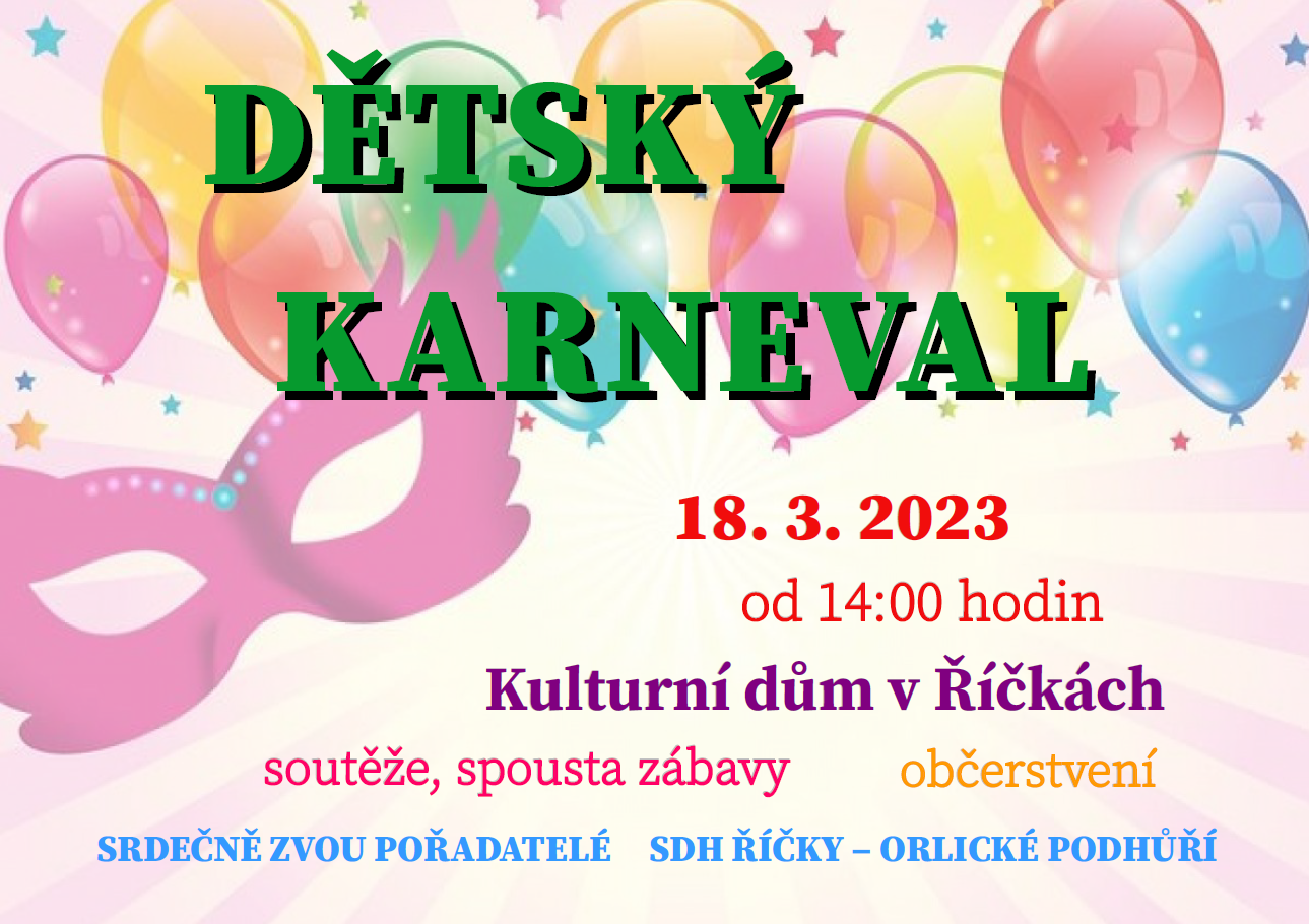 dětský karneval 18.3.2023