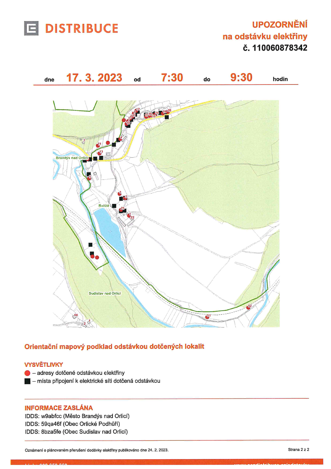 ČEZ odstávka Perná 17.3.2023 1