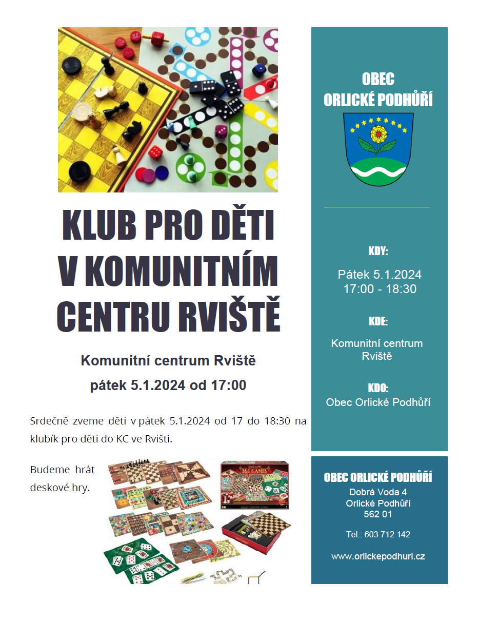 Klubík pro děti 5.1.2024 deskové hry