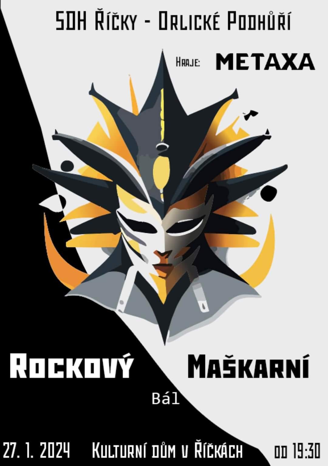 Rockový maškarní bál 27.1.2024 KD Říčky