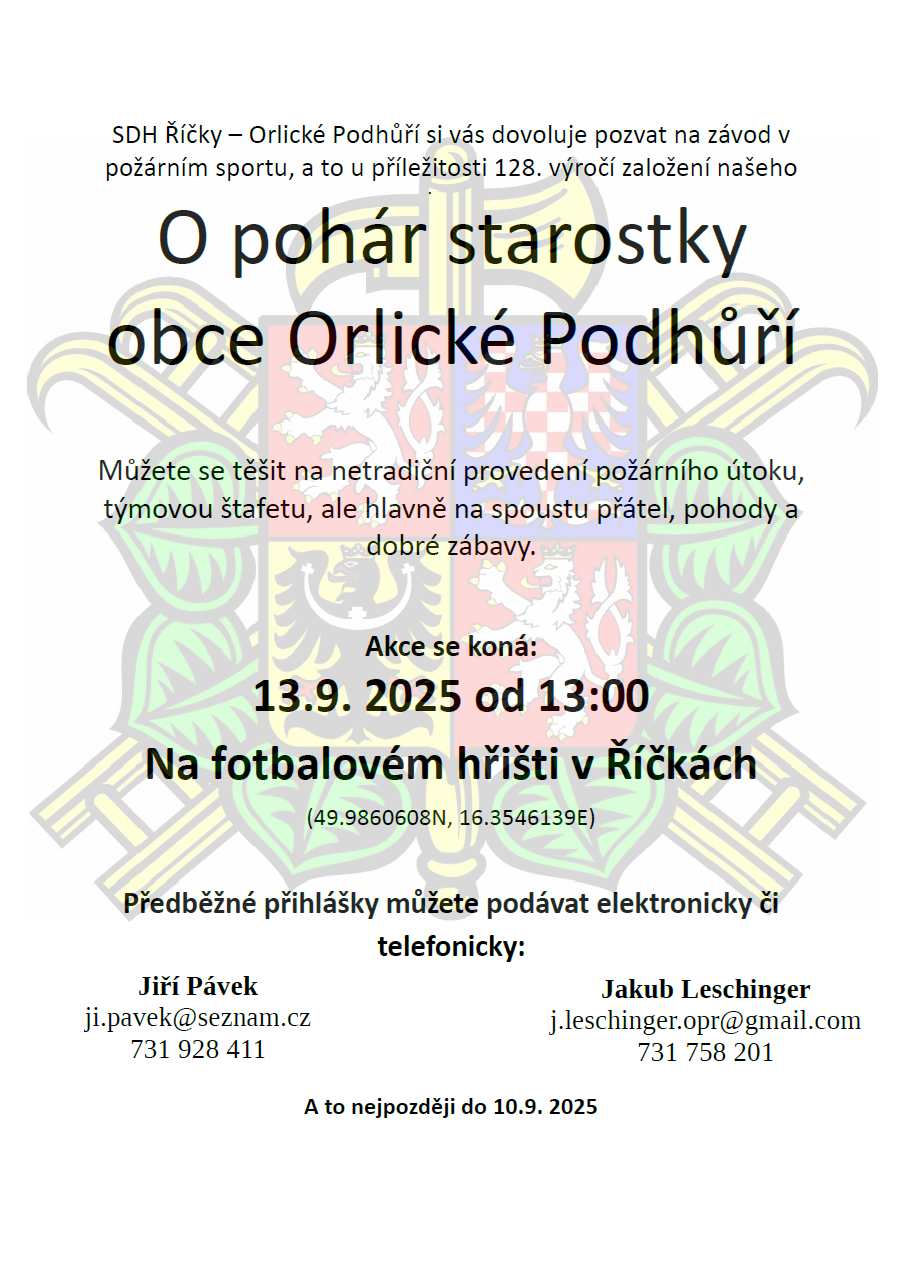 O pohár starostky obce 2025