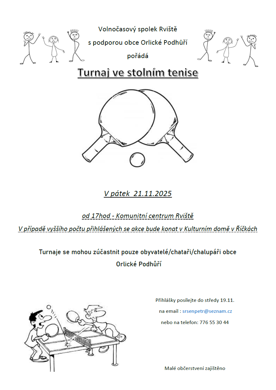 Turnaj ve stolním tenise 2025